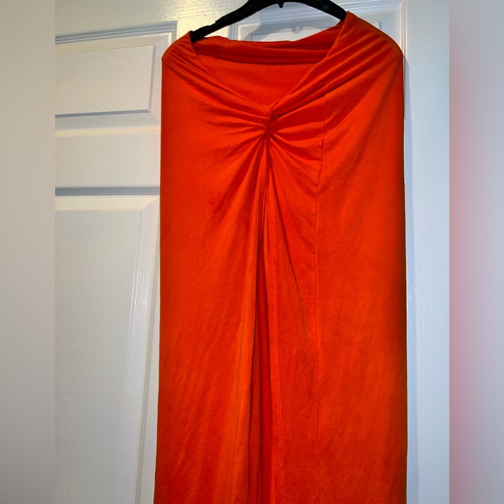Size Medium High Split Preloved Vibrant Orange Ma… - image 3